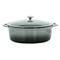 MegaChef 7qt. Gray Oval Enameled Cast Iron Casserole